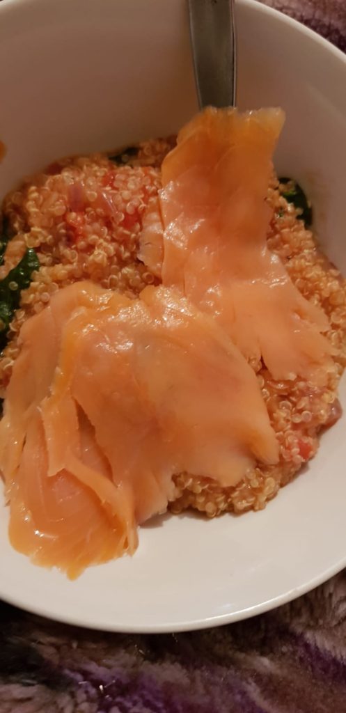 daniel diet menu: salmon and quinua