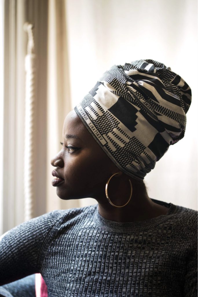 Knots UK headwrap for black hair during pandemic