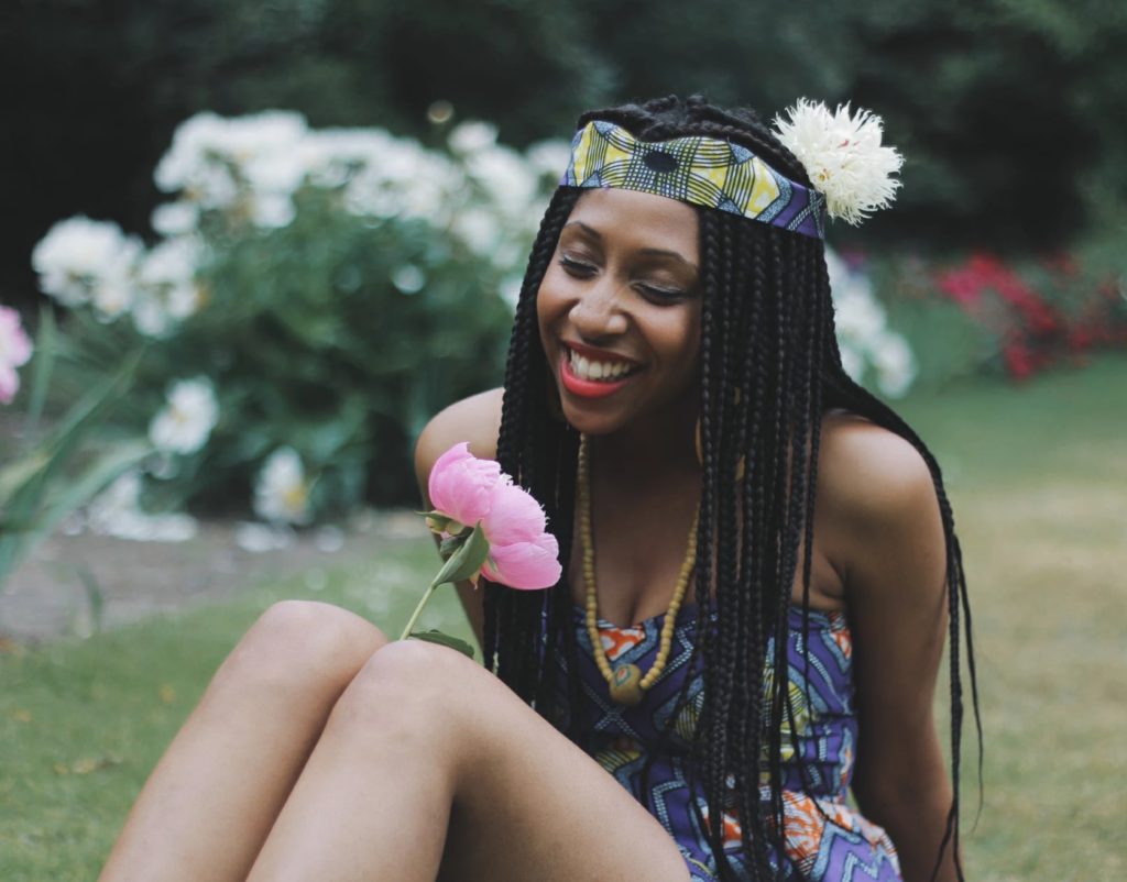 black girl with braids